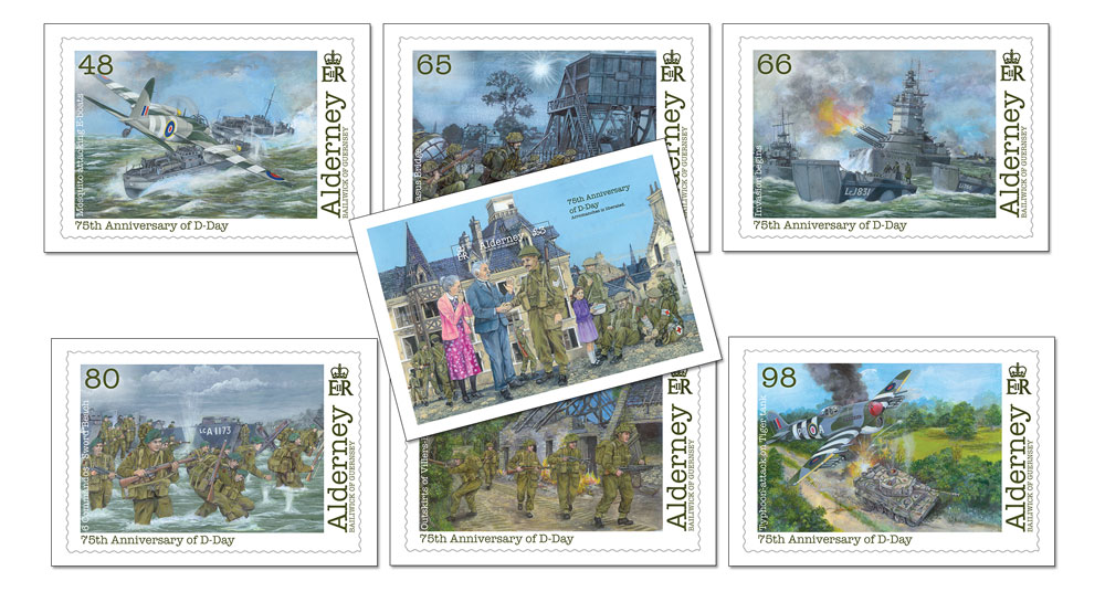 D-Day Set of 7 Postcards